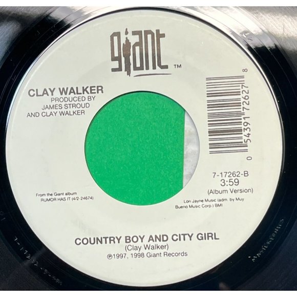 Clay Walker Then What / Country Boy and the City Girl 45 Country 1997 Giant - Picture 2 of 6